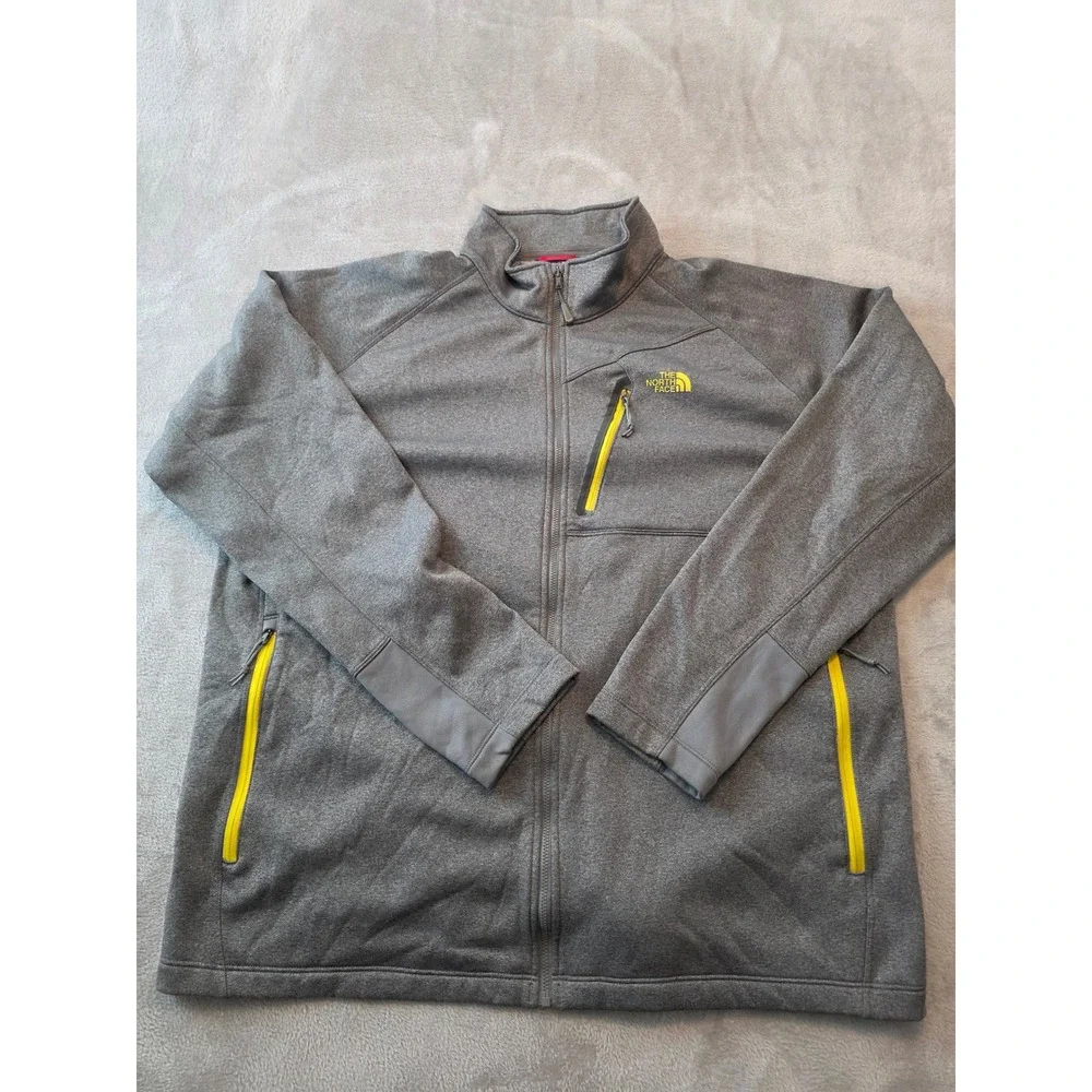 The North Face Jacket Mens Size XL Grey Yellow Gorpcore Softshell Fleece